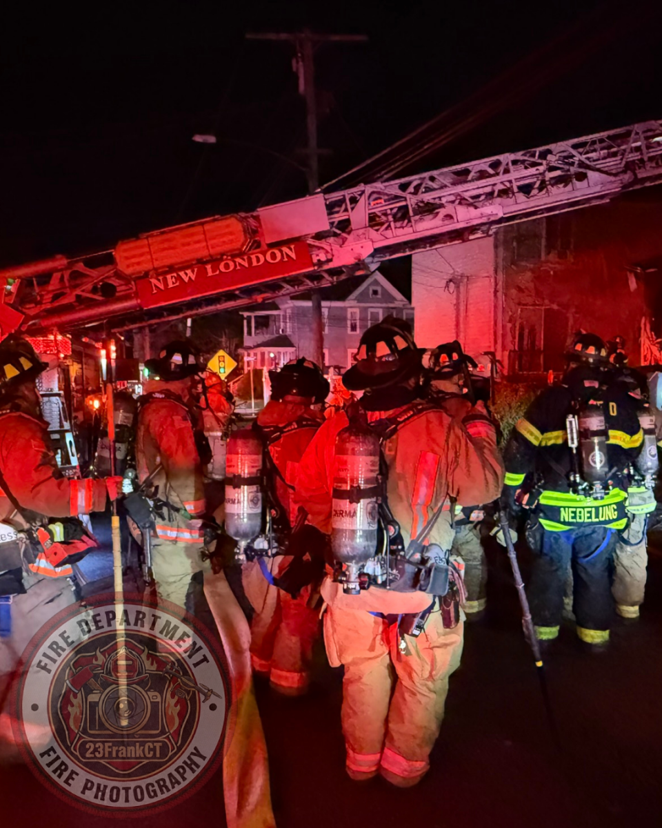 NEW LONDON, Conn. (July 15, 2026) — 23FrankCT was on scene as the New London Fire Department responded to a reported structure fire on Colman Street at approximately 10:27 p.m. Arriving crews encountered heavy fire conditions and quickly initiated an aggressive fire attack.
Due to the volume of fire, a second alarm was transmitted, bringing additional personnel to the scene, including off-duty New London firefighters and several mutual aid departments.
Firefighters successfully contained the fire to the primary structure, preventing the flames from extending to neighboring buildings despite significant damage to the home.
Two occupants were transported to a local hospital with minor injuries. Four residents were displaced as a result of the fire.
No firefighters were injured during suppression operations.
The cause of the fire remains under investigation by the New London Fire Investigation Team. NEW LONDON, Conn. (July 15, 2026) — 23FrankCT was on scene as the New London Fire Department responded to a reported structure fire on Colman Street at approximately 10:27 p.m. Arriving crews encountered heavy fire conditions and quickly initiated an aggressive fire attack.
Due to the volume of fire, a second alarm was transmitted, bringing additional personnel to the scene, including off-duty New London firefighters and several mutual aid departments.
Firefighters successfully contained the fire to the primary structure, preventing the flames from extending to neighboring buildings despite significant damage to the home.
Two occupants were transported to a local hospital with minor injuries. Four residents were displaced as a result of the fire.
No firefighters were injured during suppression operations.
The cause of the fire remains under investigation by the New London Fire Investigation Team.
