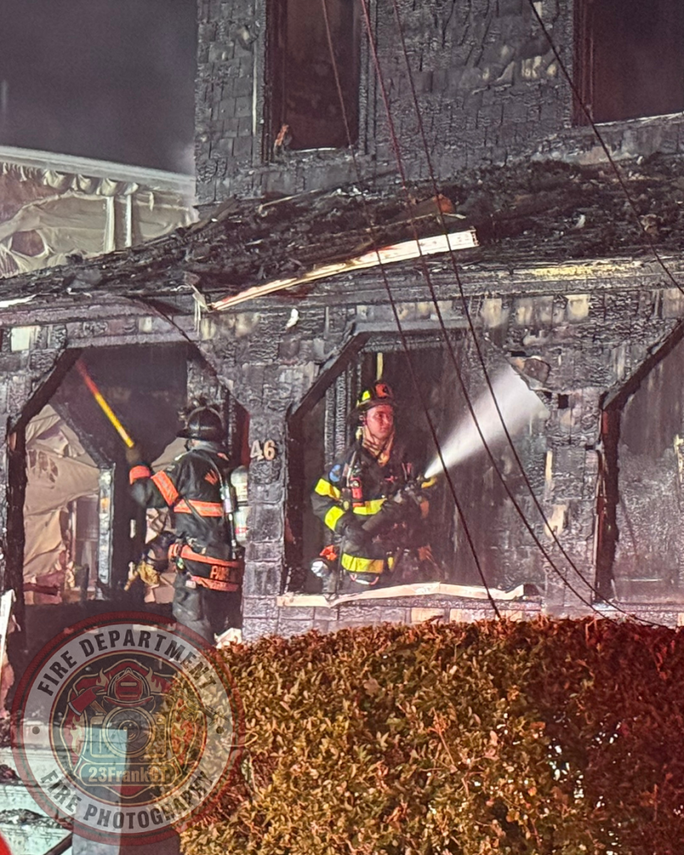 NEW LONDON, Conn. (July 15, 2026) — 23FrankCT was on scene as the New London Fire Department responded to a reported structure fire on Colman Street at approximately 10:27 p.m. Arriving crews encountered heavy fire conditions and quickly initiated an aggressive fire attack.
Due to the volume of fire, a second alarm was transmitted, bringing additional personnel to the scene, including off-duty New London firefighters and several mutual aid departments.
Firefighters successfully contained the fire to the primary structure, preventing the flames from extending to neighboring buildings despite significant damage to the home.
Two occupants were transported to a local hospital with minor injuries. Four residents were displaced as a result of the fire.
No firefighters were injured during suppression operations.
The cause of the fire remains under investigation by the New London Fire Investigation Team. NEW LONDON, Conn. (July 15, 2026) — 23FrankCT was on scene as the New London Fire Department responded to a reported structure fire on Colman Street at approximately 10:27 p.m. Arriving crews encountered heavy fire conditions and quickly initiated an aggressive fire attack.
Due to the volume of fire, a second alarm was transmitted, bringing additional personnel to the scene, including off-duty New London firefighters and several mutual aid departments.
Firefighters successfully contained the fire to the primary structure, preventing the flames from extending to neighboring buildings despite significant damage to the home.
Two occupants were transported to a local hospital with minor injuries. Four residents were displaced as a result of the fire.
No firefighters were injured during suppression operations.
The cause of the fire remains under investigation by the New London Fire Investigation Team.