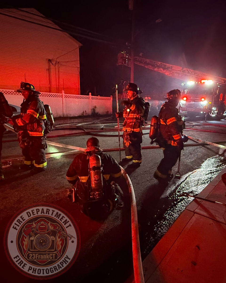 NEW LONDON, Conn. (July 15, 2026) — 23FrankCT was on scene as the New London Fire Department responded to a reported structure fire on Colman Street at approximately 10:27 p.m. Arriving crews encountered heavy fire conditions and quickly initiated an aggressive fire attack.
Due to the volume of fire, a second alarm was transmitted, bringing additional personnel to the scene, including off-duty New London firefighters and several mutual aid departments.
Firefighters successfully contained the fire to the primary structure, preventing the flames from extending to neighboring buildings despite significant damage to the home.
Two occupants were transported to a local hospital with minor injuries. Four residents were displaced as a result of the fire.
No firefighters were injured during suppression operations.
The cause of the fire remains under investigation by the New London Fire Investigation Team. NEW LONDON, Conn. (July 15, 2026) — 23FrankCT was on scene as the New London Fire Department responded to a reported structure fire on Colman Street at approximately 10:27 p.m. Arriving crews encountered heavy fire conditions and quickly initiated an aggressive fire attack.
Due to the volume of fire, a second alarm was transmitted, bringing additional personnel to the scene, including off-duty New London firefighters and several mutual aid departments.
Firefighters successfully contained the fire to the primary structure, preventing the flames from extending to neighboring buildings despite significant damage to the home.
Two occupants were transported to a local hospital with minor injuries. Four residents were displaced as a result of the fire.
No firefighters were injured during suppression operations.
The cause of the fire remains under investigation by the New London Fire Investigation Team.
