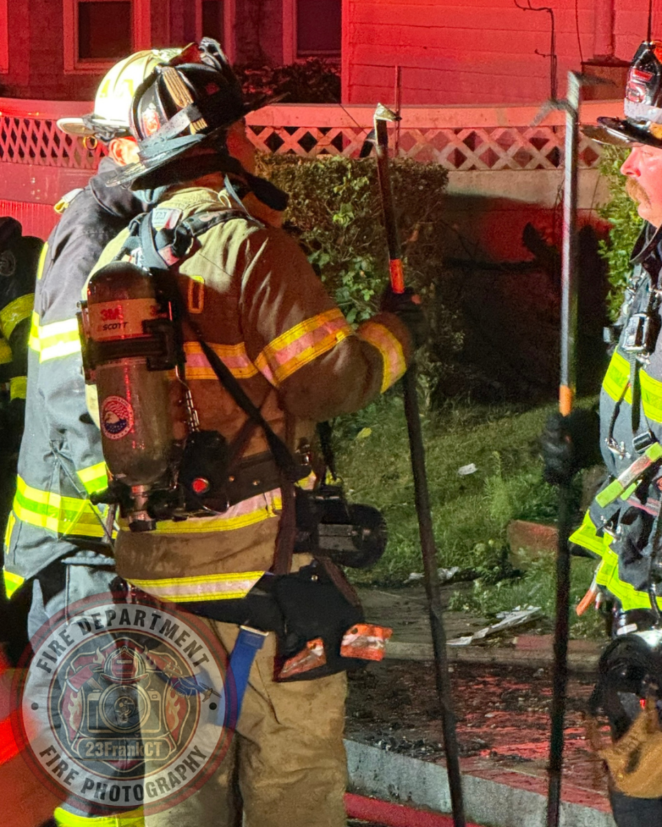 NEW LONDON, Conn. (July 15, 2026) — 23FrankCT was on scene as the New London Fire Department responded to a reported structure fire on Colman Street at approximately 10:27 p.m. Arriving crews encountered heavy fire conditions and quickly initiated an aggressive fire attack.
Due to the volume of fire, a second alarm was transmitted, bringing additional personnel to the scene, including off-duty New London firefighters and several mutual aid departments.
Firefighters successfully contained the fire to the primary structure, preventing the flames from extending to neighboring buildings despite significant damage to the home.
Two occupants were transported to a local hospital with minor injuries. Four residents were displaced as a result of the fire.
No firefighters were injured during suppression operations.
The cause of the fire remains under investigation by the New London Fire Investigation Team. NEW LONDON, Conn. (July 15, 2026) — 23FrankCT was on scene as the New London Fire Department responded to a reported structure fire on Colman Street at approximately 10:27 p.m. Arriving crews encountered heavy fire conditions and quickly initiated an aggressive fire attack.
Due to the volume of fire, a second alarm was transmitted, bringing additional personnel to the scene, including off-duty New London firefighters and several mutual aid departments.
Firefighters successfully contained the fire to the primary structure, preventing the flames from extending to neighboring buildings despite significant damage to the home.
Two occupants were transported to a local hospital with minor injuries. Four residents were displaced as a result of the fire.
No firefighters were injured during suppression operations.
The cause of the fire remains under investigation by the New London Fire Investigation Team.