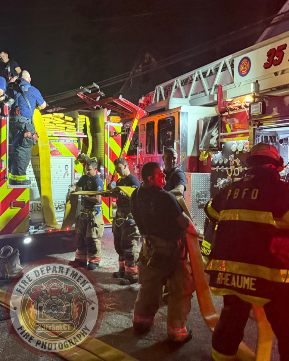 NEW LONDON, Conn. (July 15, 2026) — 23FrankCT was on scene as the New London Fire Department responded to a reported structure fire on Colman Street at approximately 10:27 p.m. Arriving crews encountered heavy fire conditions and quickly initiated an aggressive fire attack.
Due to the volume of fire, a second alarm was transmitted, bringing additional personnel to the scene, including off-duty New London firefighters and several mutual aid departments.
Firefighters successfully contained the fire to the primary structure, preventing the flames from extending to neighboring buildings despite significant damage to the home.
Two occupants were transported to a local hospital with minor injuries. Four residents were displaced as a result of the fire.
No firefighters were injured during suppression operations.
The cause of the fire remains under investigation by the New London Fire Investigation Team. NEW LONDON, Conn. (July 15, 2026) — 23FrankCT was on scene as the New London Fire Department responded to a reported structure fire on Colman Street at approximately 10:27 p.m. Arriving crews encountered heavy fire conditions and quickly initiated an aggressive fire attack.
Due to the volume of fire, a second alarm was transmitted, bringing additional personnel to the scene, including off-duty New London firefighters and several mutual aid departments.
Firefighters successfully contained the fire to the primary structure, preventing the flames from extending to neighboring buildings despite significant damage to the home.
Two occupants were transported to a local hospital with minor injuries. Four residents were displaced as a result of the fire.
No firefighters were injured during suppression operations.
The cause of the fire remains under investigation by the New London Fire Investigation Team.