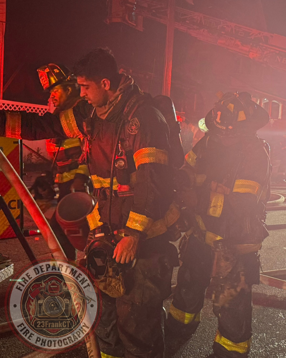 NEW LONDON, Conn. (July 15, 2026) — 23FrankCT was on scene as the New London Fire Department responded to a reported structure fire on Colman Street at approximately 10:27 p.m. Arriving crews encountered heavy fire conditions and quickly initiated an aggressive fire attack.
Due to the volume of fire, a second alarm was transmitted, bringing additional personnel to the scene, including off-duty New London firefighters and several mutual aid departments.
Firefighters successfully contained the fire to the primary structure, preventing the flames from extending to neighboring buildings despite significant damage to the home.
Two occupants were transported to a local hospital with minor injuries. Four residents were displaced as a result of the fire.
No firefighters were injured during suppression operations.
The cause of the fire remains under investigation by the New London Fire Investigation Team. NEW LONDON, Conn. (July 15, 2026) — 23FrankCT was on scene as the New London Fire Department responded to a reported structure fire on Colman Street at approximately 10:27 p.m. Arriving crews encountered heavy fire conditions and quickly initiated an aggressive fire attack.
Due to the volume of fire, a second alarm was transmitted, bringing additional personnel to the scene, including off-duty New London firefighters and several mutual aid departments.
Firefighters successfully contained the fire to the primary structure, preventing the flames from extending to neighboring buildings despite significant damage to the home.
Two occupants were transported to a local hospital with minor injuries. Four residents were displaced as a result of the fire.
No firefighters were injured during suppression operations.
The cause of the fire remains under investigation by the New London Fire Investigation Team.