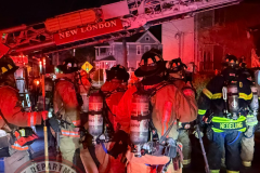 NEW LONDON, Conn. (July 15, 2026) — 23FrankCT was on scene as the New London Fire Department responded to a reported structure fire on Colman Street at approximately 10:27 p.m. Arriving crews encountered heavy fire conditions and quickly initiated an aggressive fire attack.
Due to the volume of fire, a second alarm was transmitted, bringing additional personnel to the scene, including off-duty New London firefighters and several mutual aid departments.
Firefighters successfully contained the fire to the primary structure, preventing the flames from extending to neighboring buildings despite significant damage to the home.
Two occupants were transported to a local hospital with minor injuries. Four residents were displaced as a result of the fire.
No firefighters were injured during suppression operations.
The cause of the fire remains under investigation by the New London Fire Investigation Team.