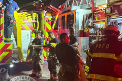 NEW LONDON, Conn. (July 15, 2026) — 23FrankCT was on scene as the New London Fire Department responded to a reported structure fire on Colman Street at approximately 10:27 p.m. Arriving crews encountered heavy fire conditions and quickly initiated an aggressive fire attack.
Due to the volume of fire, a second alarm was transmitted, bringing additional personnel to the scene, including off-duty New London firefighters and several mutual aid departments.
Firefighters successfully contained the fire to the primary structure, preventing the flames from extending to neighboring buildings despite significant damage to the home.
Two occupants were transported to a local hospital with minor injuries. Four residents were displaced as a result of the fire.
No firefighters were injured during suppression operations.
The cause of the fire remains under investigation by the New London Fire Investigation Team.
